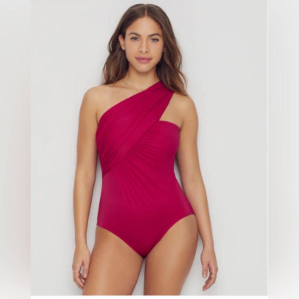 NWT Magicsuit Solid Goddess Red One Piece Swimsuit. Size 12